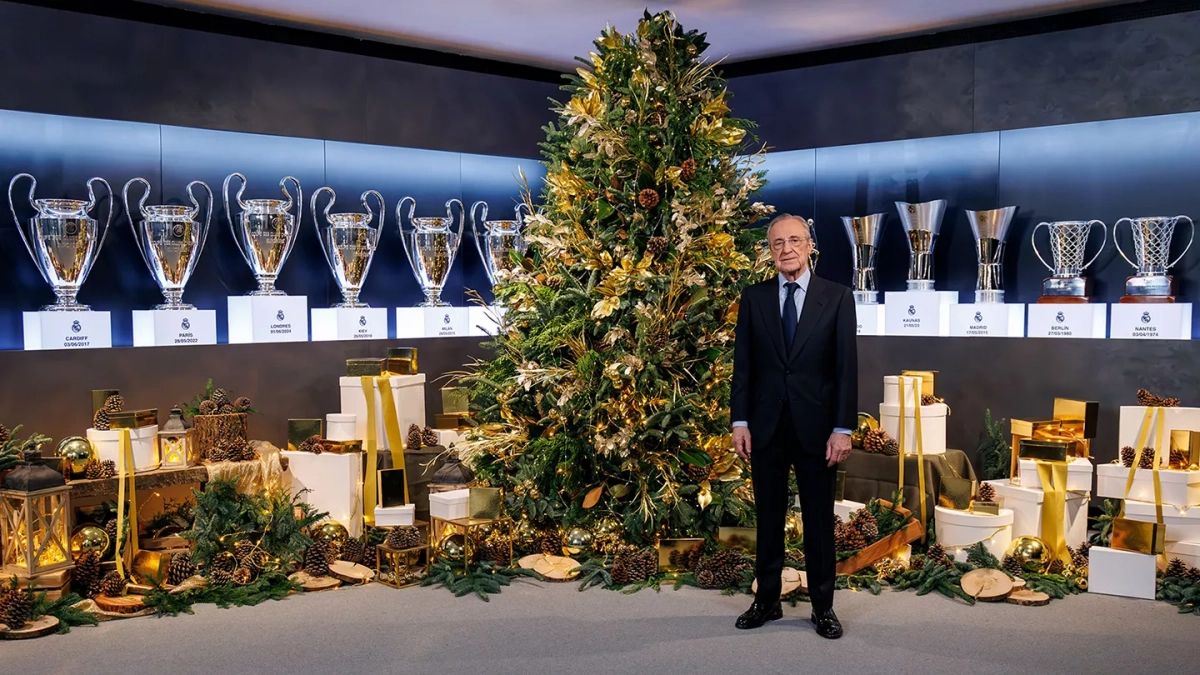Florentino Pérez durante su mensaje navideño
