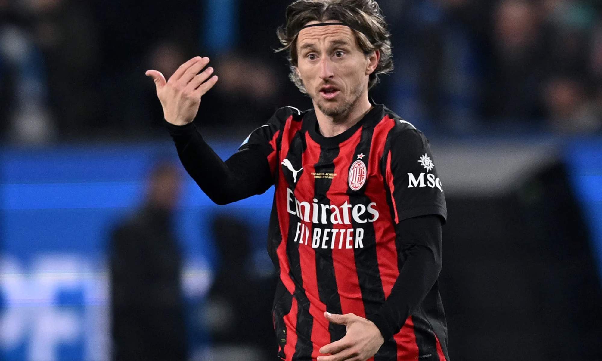 Luka Modric, en un partido del Milan durante esta temporada.