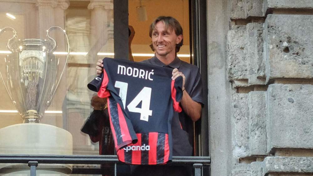 Luka Modric, en su presentación como jugador del Milan.