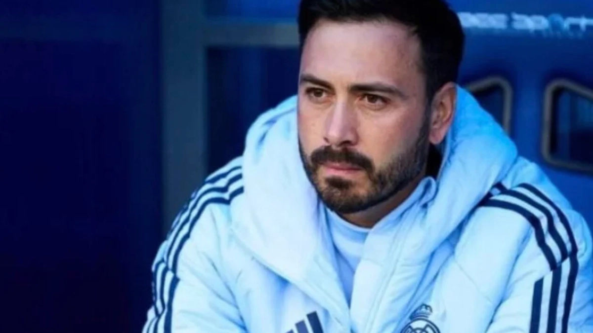 Davide Ancelotti antes de un partido del Real Madrid