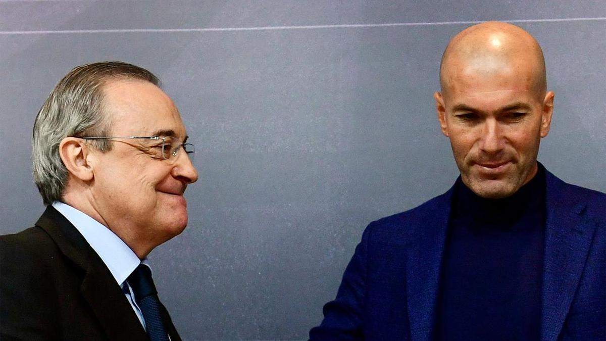 Zidane junto a Florentino Pérez Zidane junto a Florentino Pérez