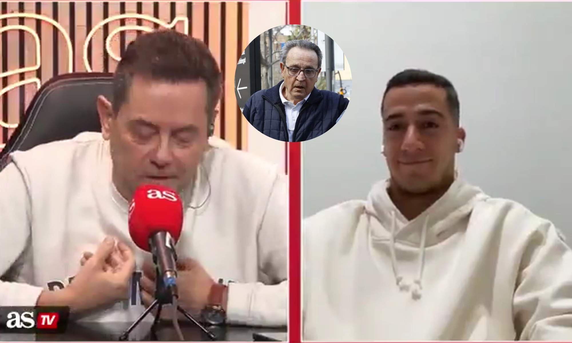 Lucas Vázquez, Tomás Roncero y una foto de Negreira.