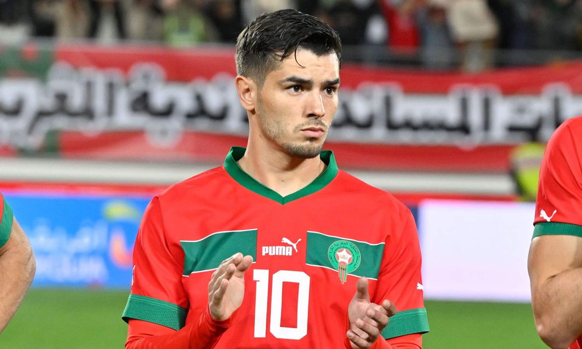 Brahim Díaz antes de jugar un partido con Marruecos. 