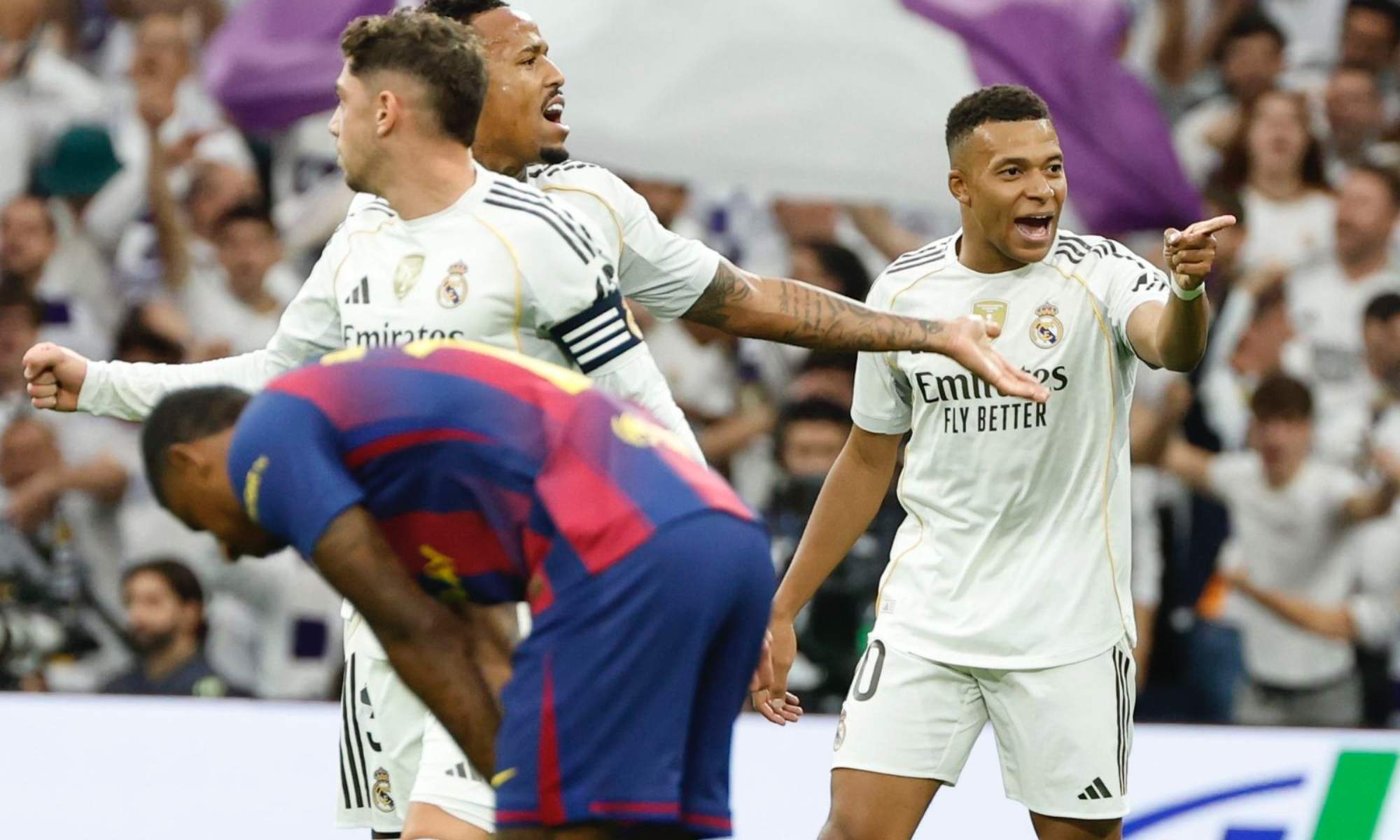 Kylian Mbappé, durante el último Clásico ante el Barcelona en el Santiago Bernabéu.