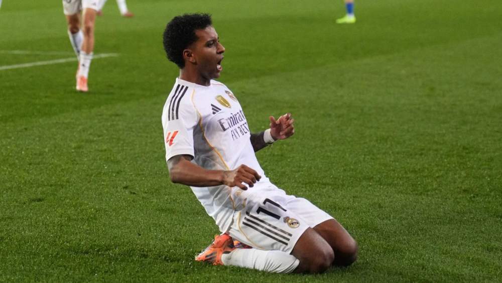Rodrygo Goes, celebrando su gol ante el Alavés en Liga. Rodrygo Goes, celebrando su gol ante el Alavés en Liga.