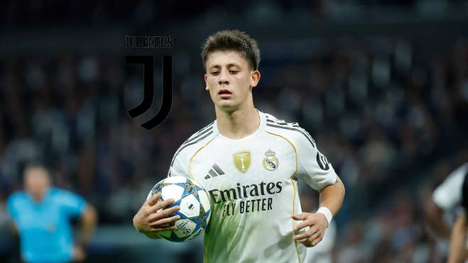 Arda Güler y el escudo de la Juve