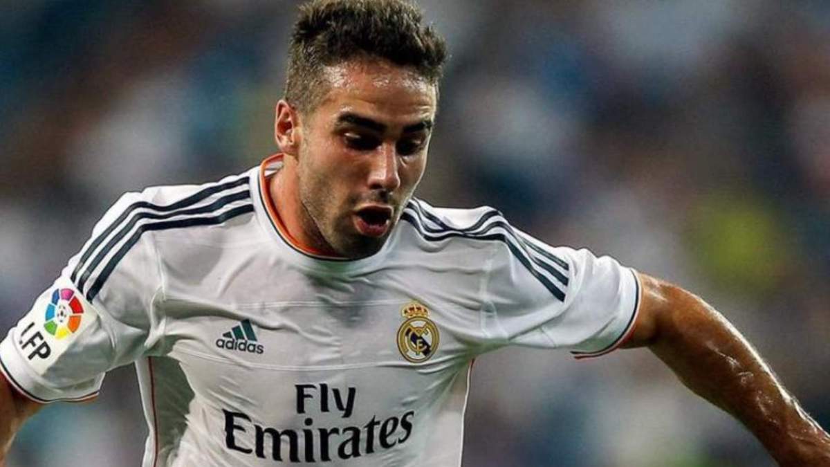 Carvajal durante su debut con el primer equipo del Real Madrid