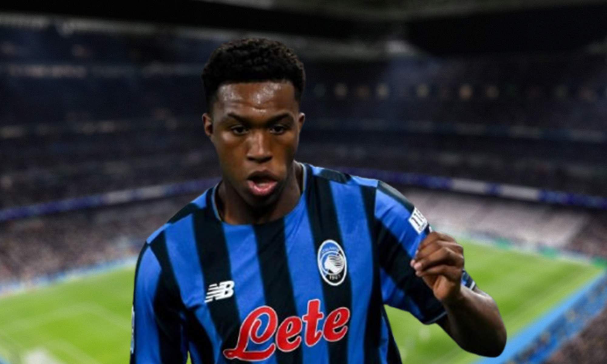 Ahanor jugando un partido con el Atalanta y el Santiago Bernabéu.