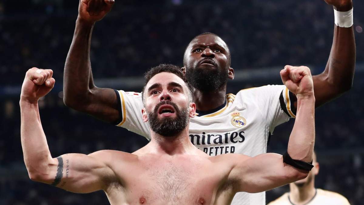 Dani Carvajal y Antonio Rudiger celebrando una victoria con el Real Madrid. Dani Carvajal y Antonio Rudiger celebrando una victoria con el Real Madrid.