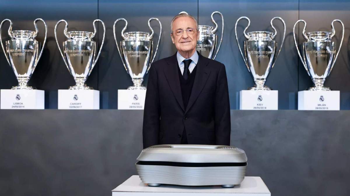 Florentino Pérez en la presentación de Corazón Blanco Florentino Pérez en la presentación de Corazón Blanco