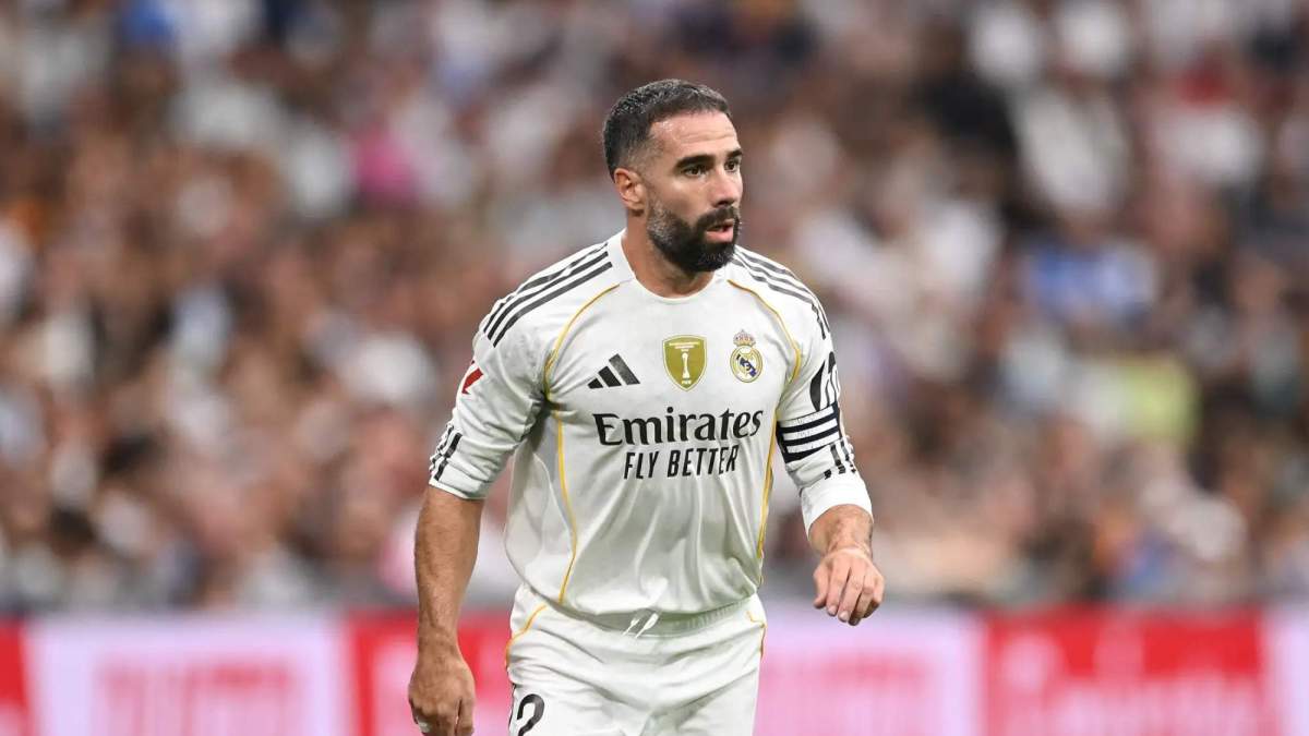 Carvajal durante un partido del Real Madrid de esta temporada