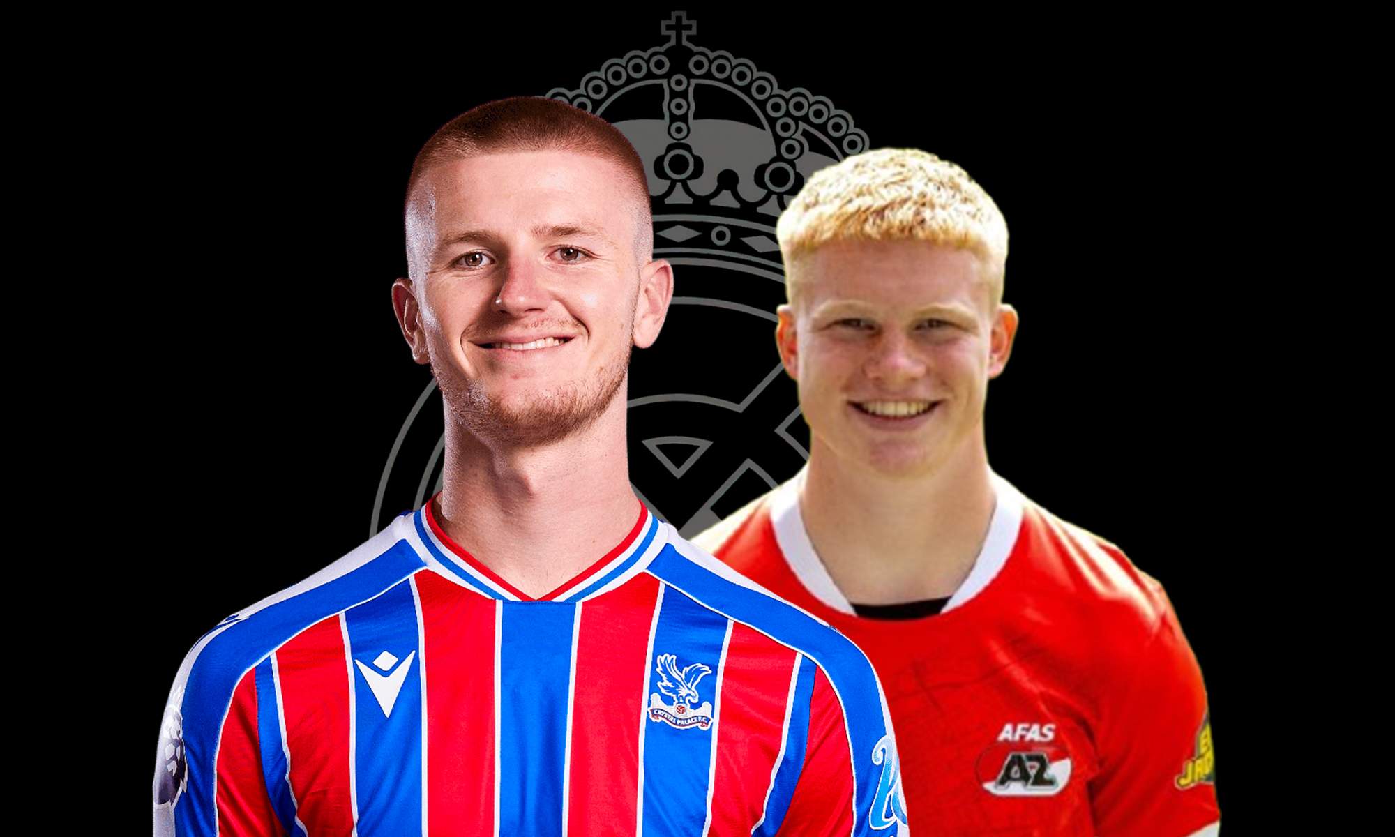 Adam Wharton, Kees Smit y un wallpaper del Real Madrid.