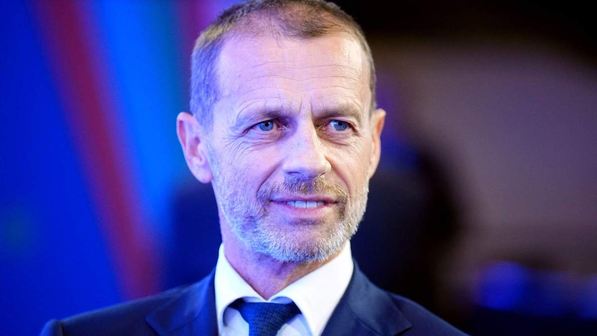 Ceferin en un acto como presidente de la UEFA. 