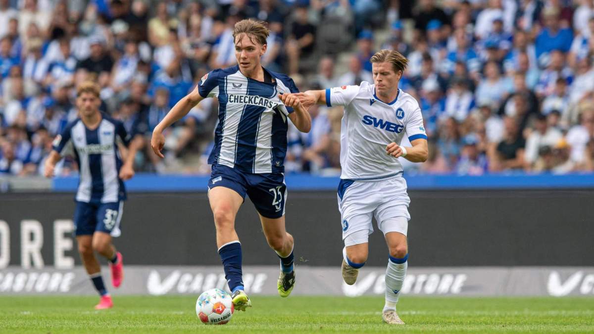 Kennet Eichhorn, en un partido reciente del Hertha Berlín.