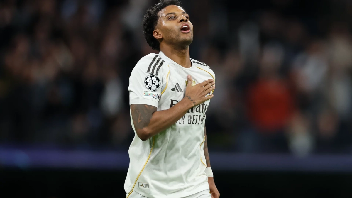 Rodrygo Goes celebrando un gol con el Real Madrid.
