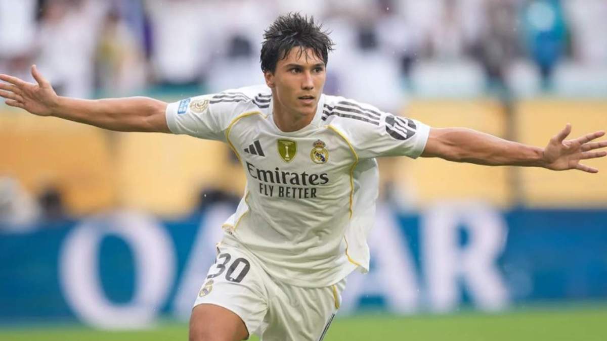Gonzalo García, celebrando un gol con el Real Madrid en el Mundial de Clubes del pasado verano.