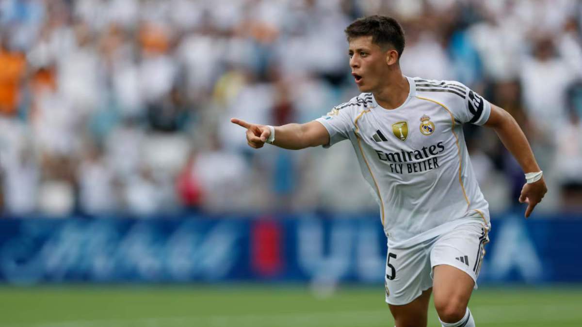 Arda Güler, celebrando un gol con el Real Madrid. Arda Güler, celebrando un gol con el Real Madrid.
