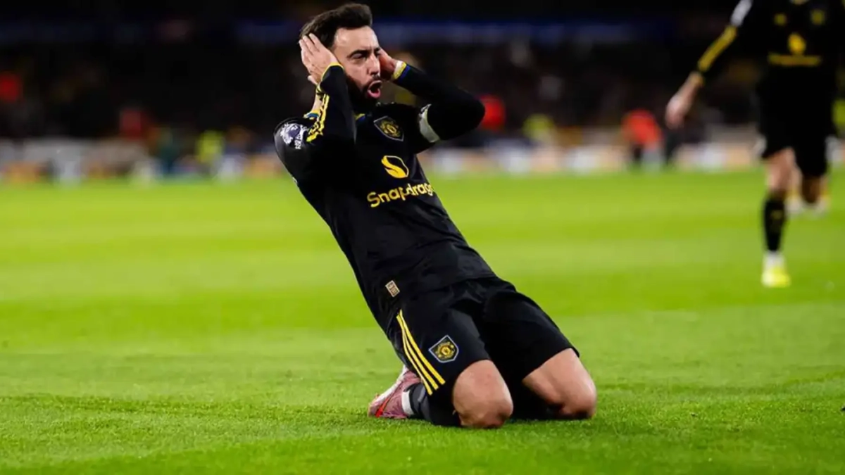 Bruno Fernandes celebrando un gol.