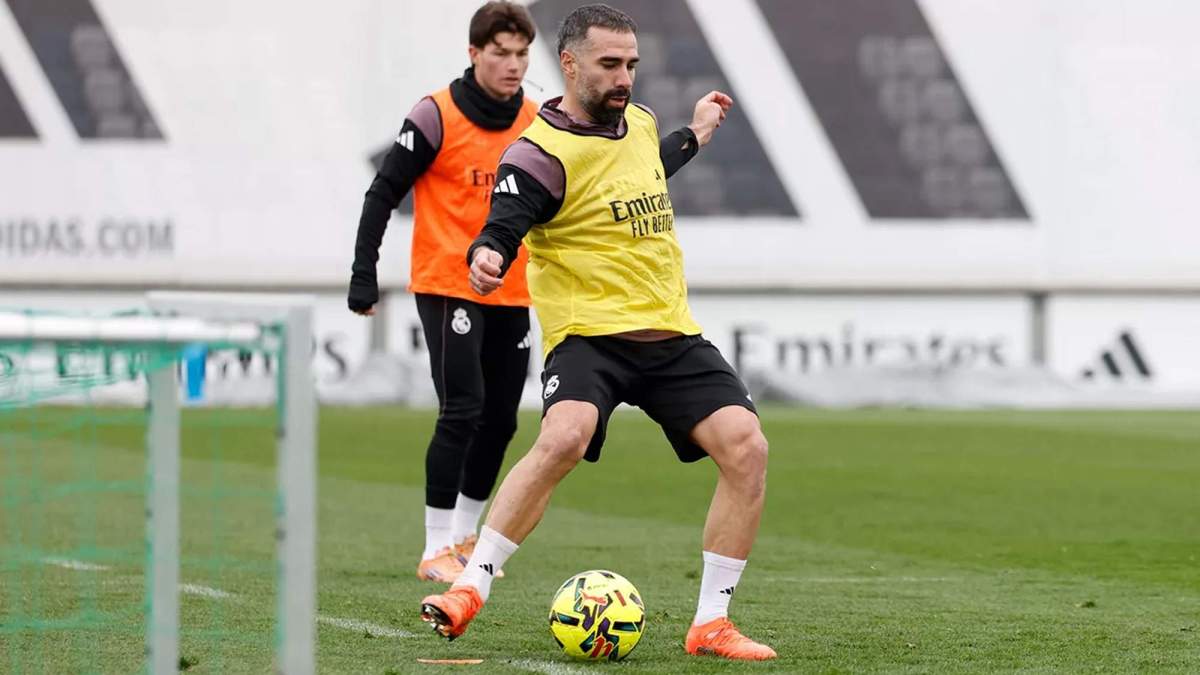 Dani Carvajal entrenando con el Real Madrid en Valdebebas. Dani Carvajal entrenando con el Real Madrid en Valdebebas.