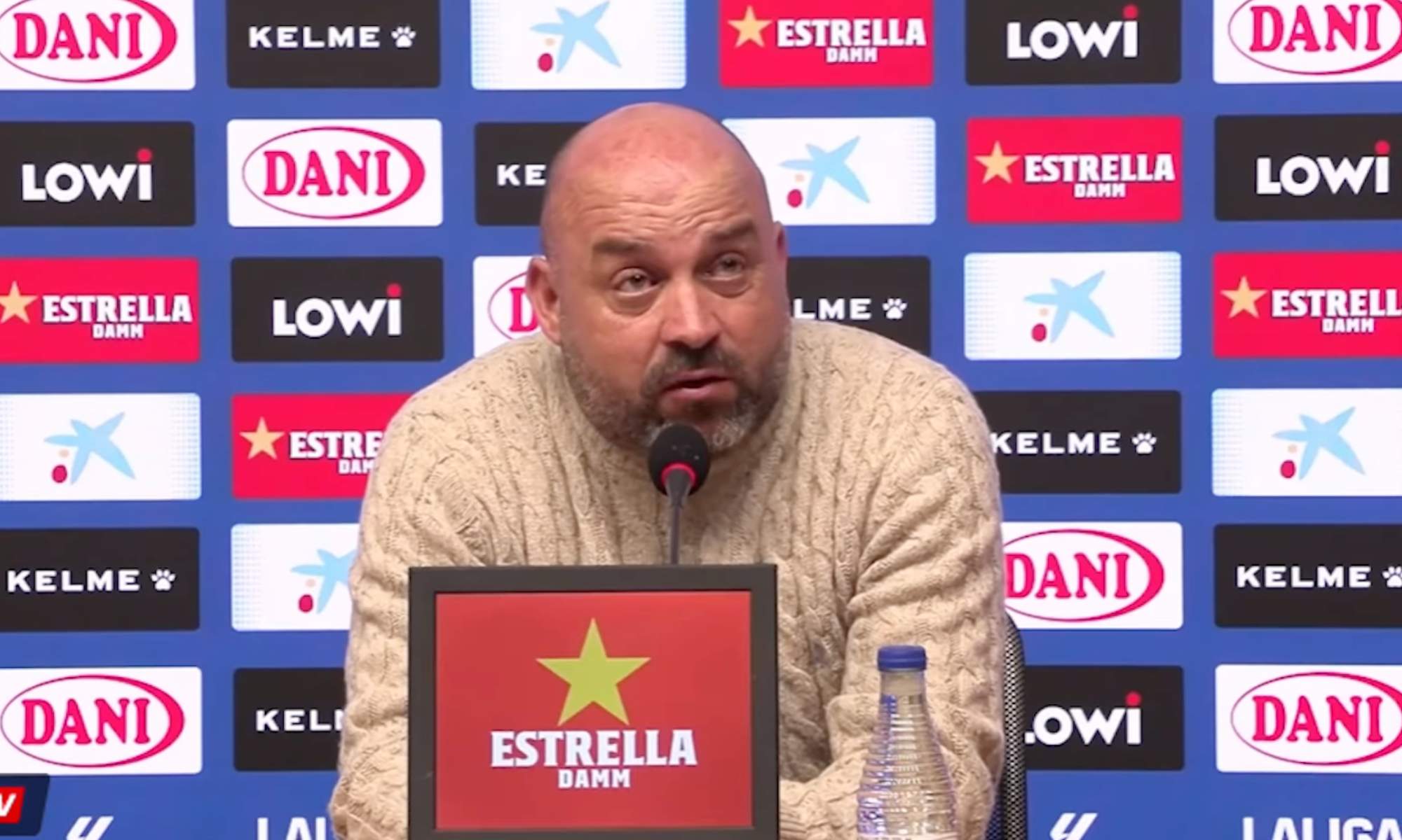 Manolo González, durante la rueda de prensa de esta mañana previa al partido entre el Espanyol y el Barcelona.
