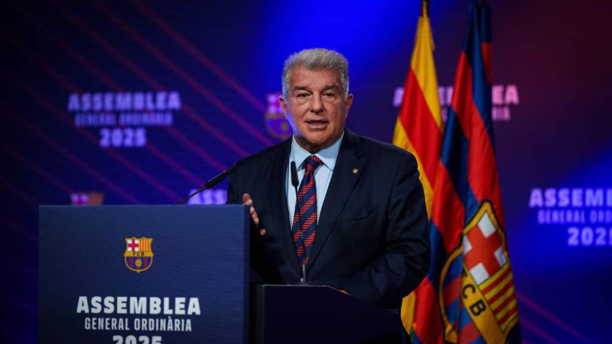 Joan Laporta, en la asamblea general ordinaria del FC Barcelona celebrada en octubre del pasado año.