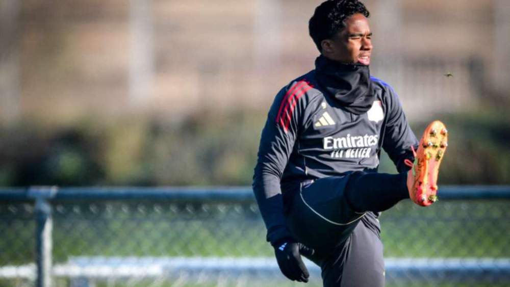 Endrick Felipe, en un entrenamiento reciente con el Lyon.