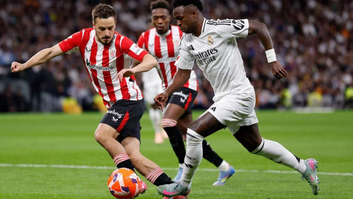 Vinicius durante el partido ante el Athletic Club de Bilbao