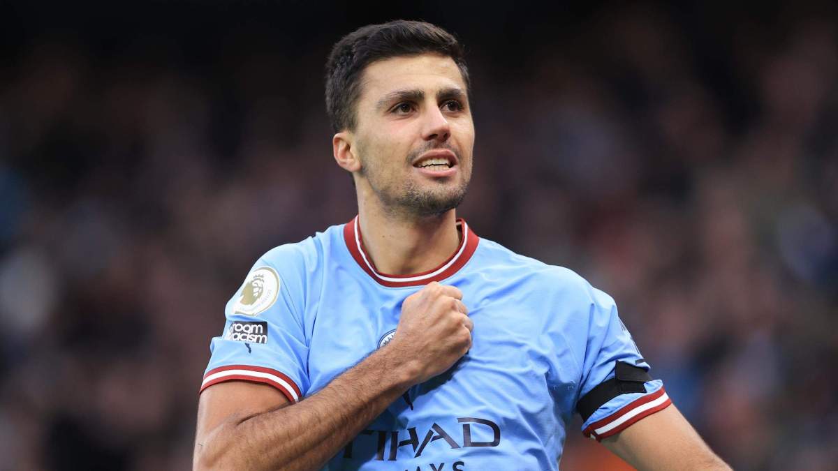 Rodri celebrando una victoria del Manchester City