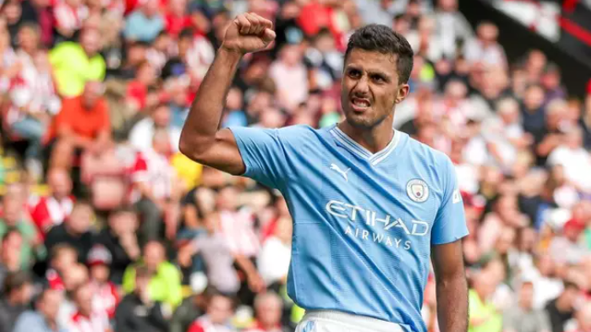 Rodri Hernández celebrando una victoria del City