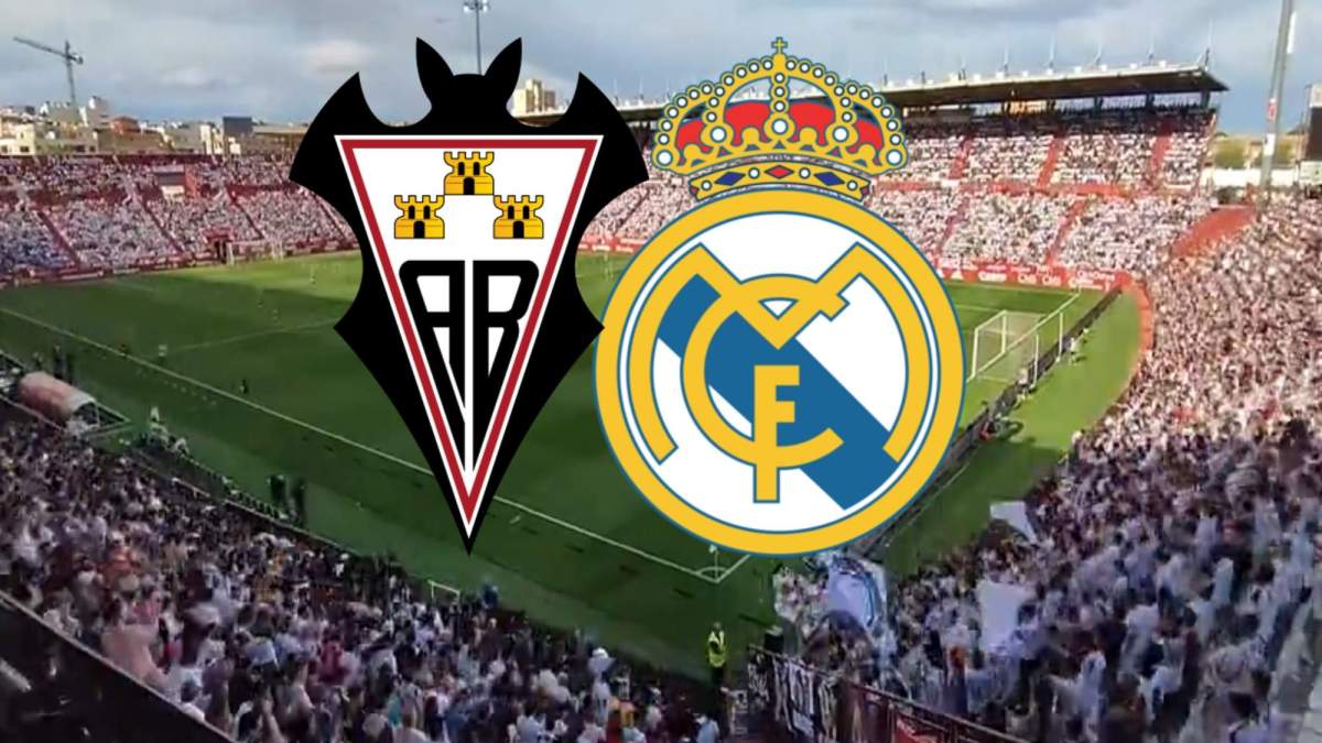 Escudos de Albacete y Real Madrid en el Belmonte Escudos de Albacete y Real Madrid en el Belmonte