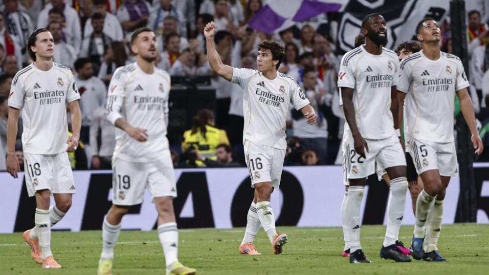 Gonzalo García, celebrando uno de sus tres goles ante el Betis el pasado domingo.