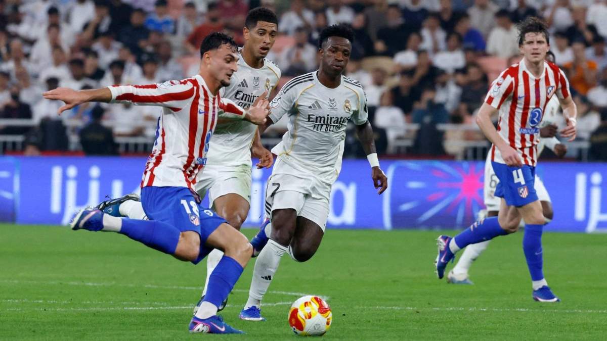 Jugadores del Atlético y el Real Madrid.
