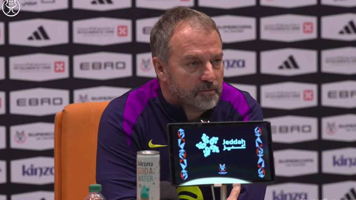 Hansi Flick en la rueda de prensa previa al Clásico.