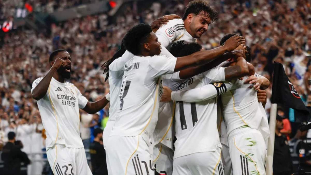 Los jugadores del Real Madrid celebrando un gol en las semifinales Los jugadores del Real Madrid celebrando un gol en las semifinales