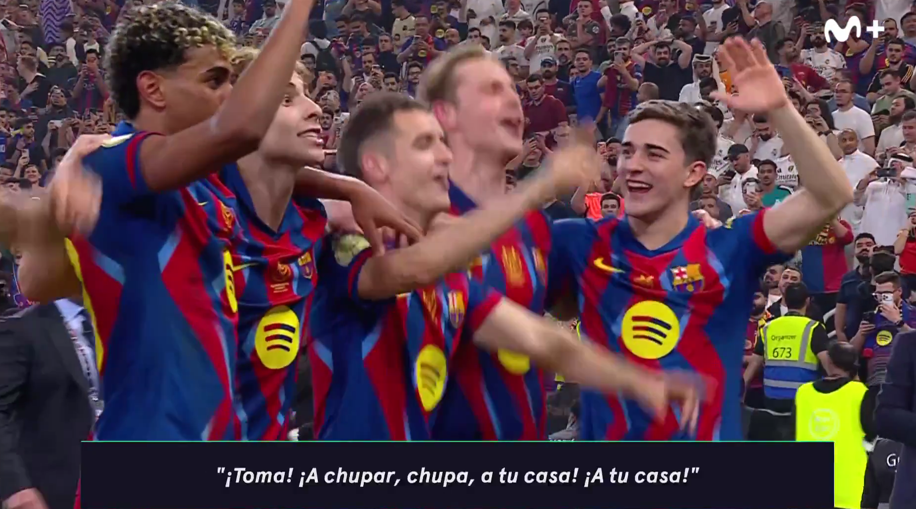 Fermín López faltando el respeto a la afición del Real Madrid.