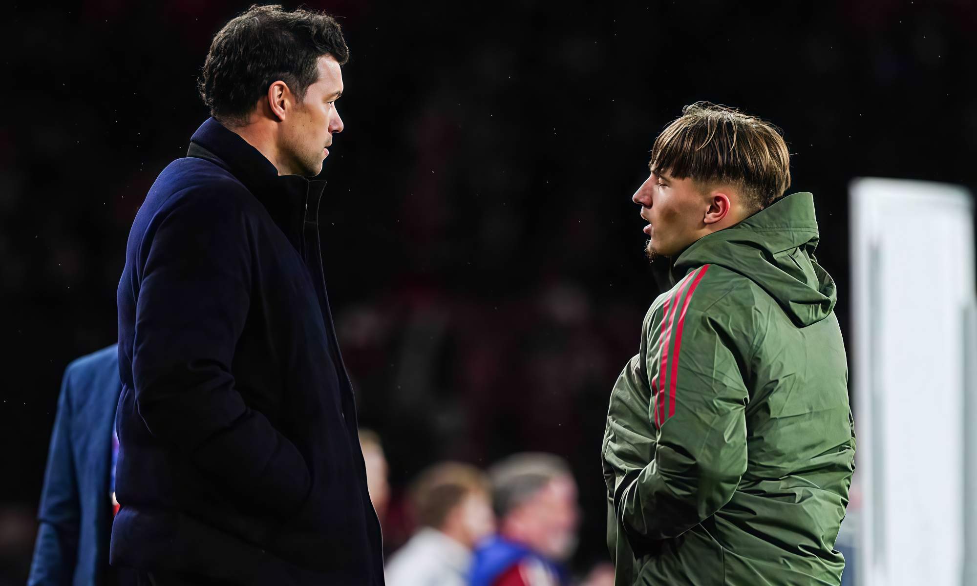 Michael Ballack, hablando con Lennart Karl, al que representa en la actualidad.