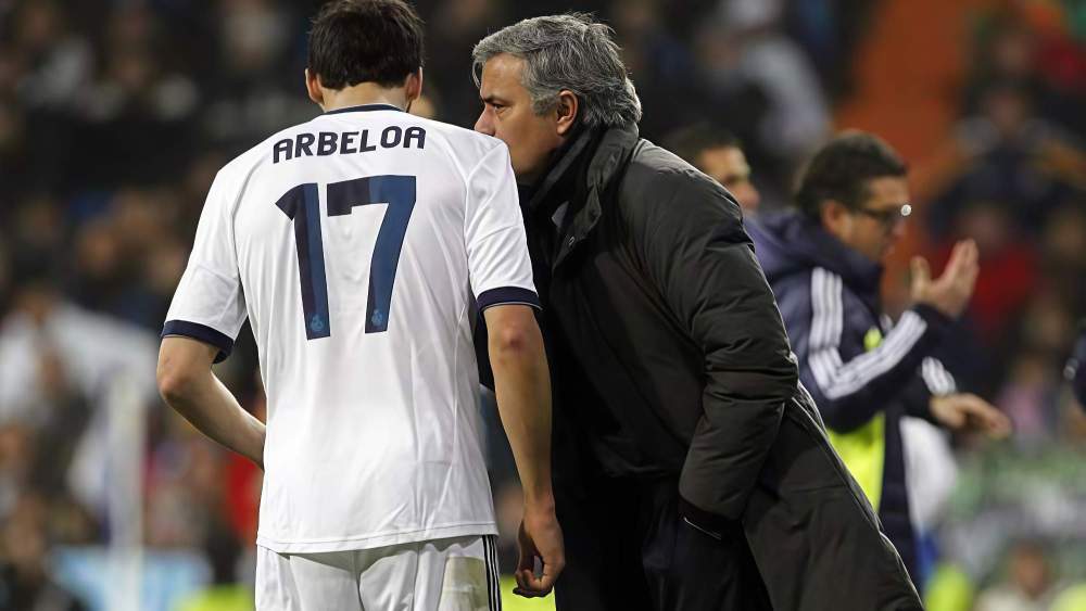 Álvaro Arbeloa y José Mourinho, cuando coincidieron en el Real Madrid.