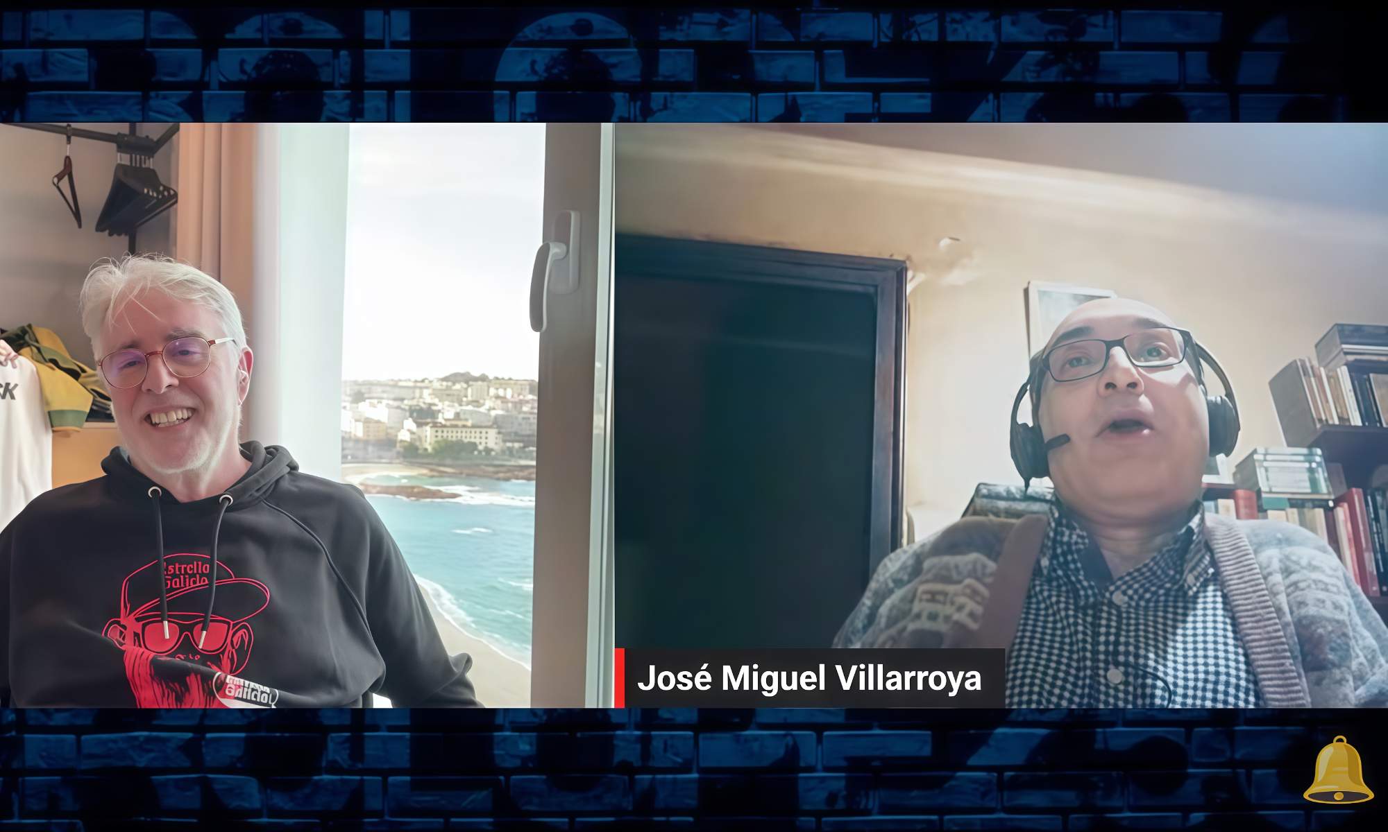 José Miguel Villarroya, conversando con Siro López en el canal de Twitch de este último.