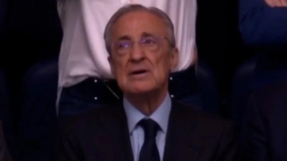 Florentino Pérez llorando durante la despedida de Modric
