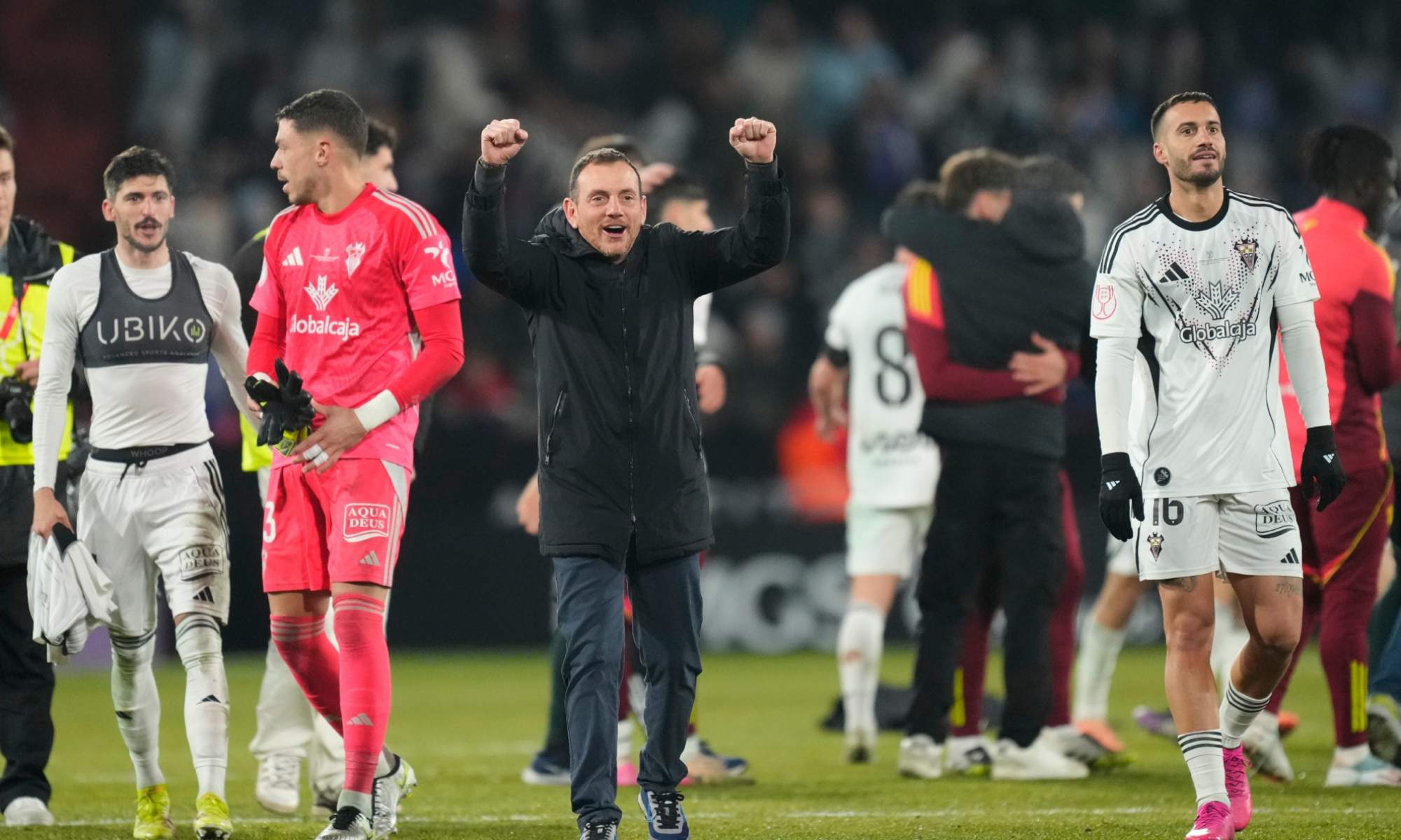 Alberto González habla ante los medios de comunicación tras la eliminación ante el Real Madrid
