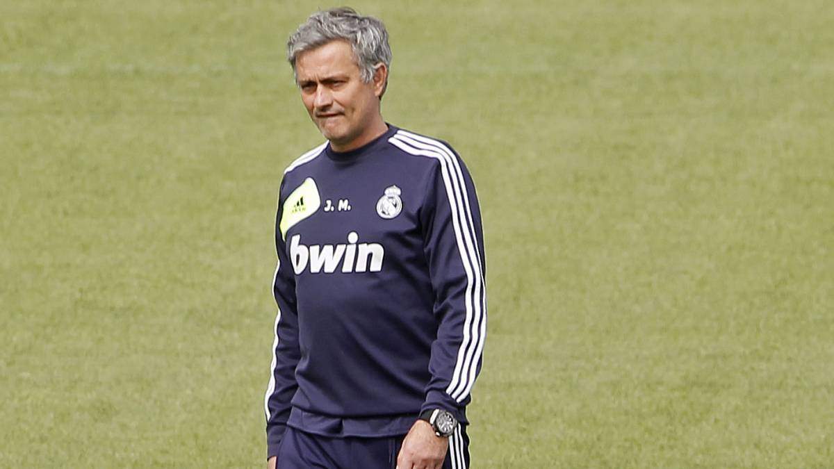 José Mourinho en un entrenamiento con el Real Madrid.