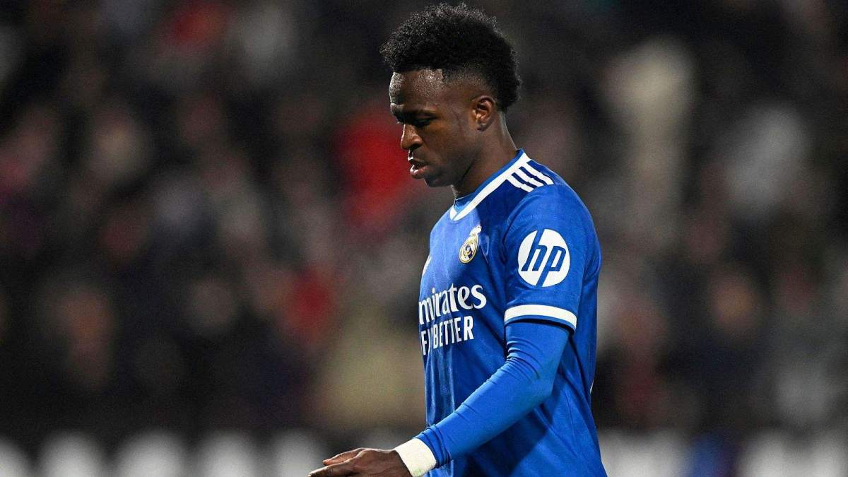 Vinicius durante el partido ante el Albacete