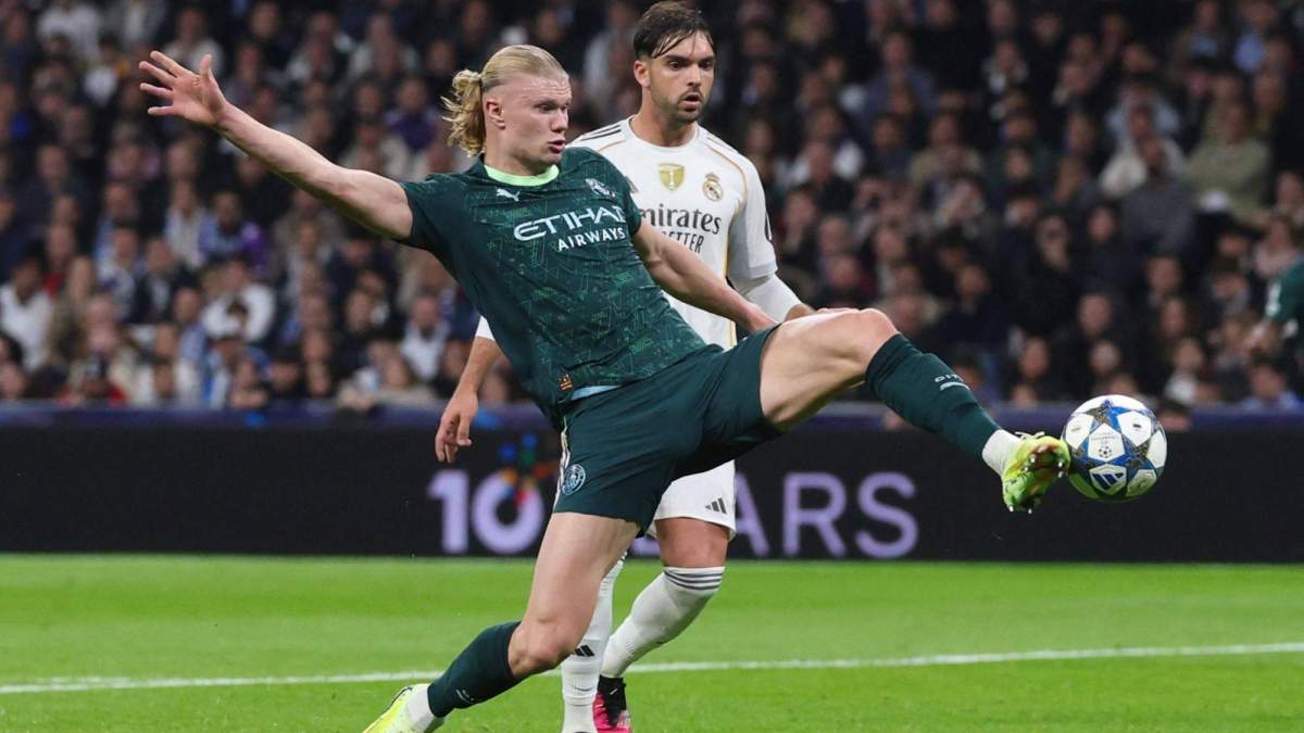 Erling Haaland jugando contra el Real Madrid en la actual temporada. Erling Haaland jugando contra el Real Madrid en la actual temporada.