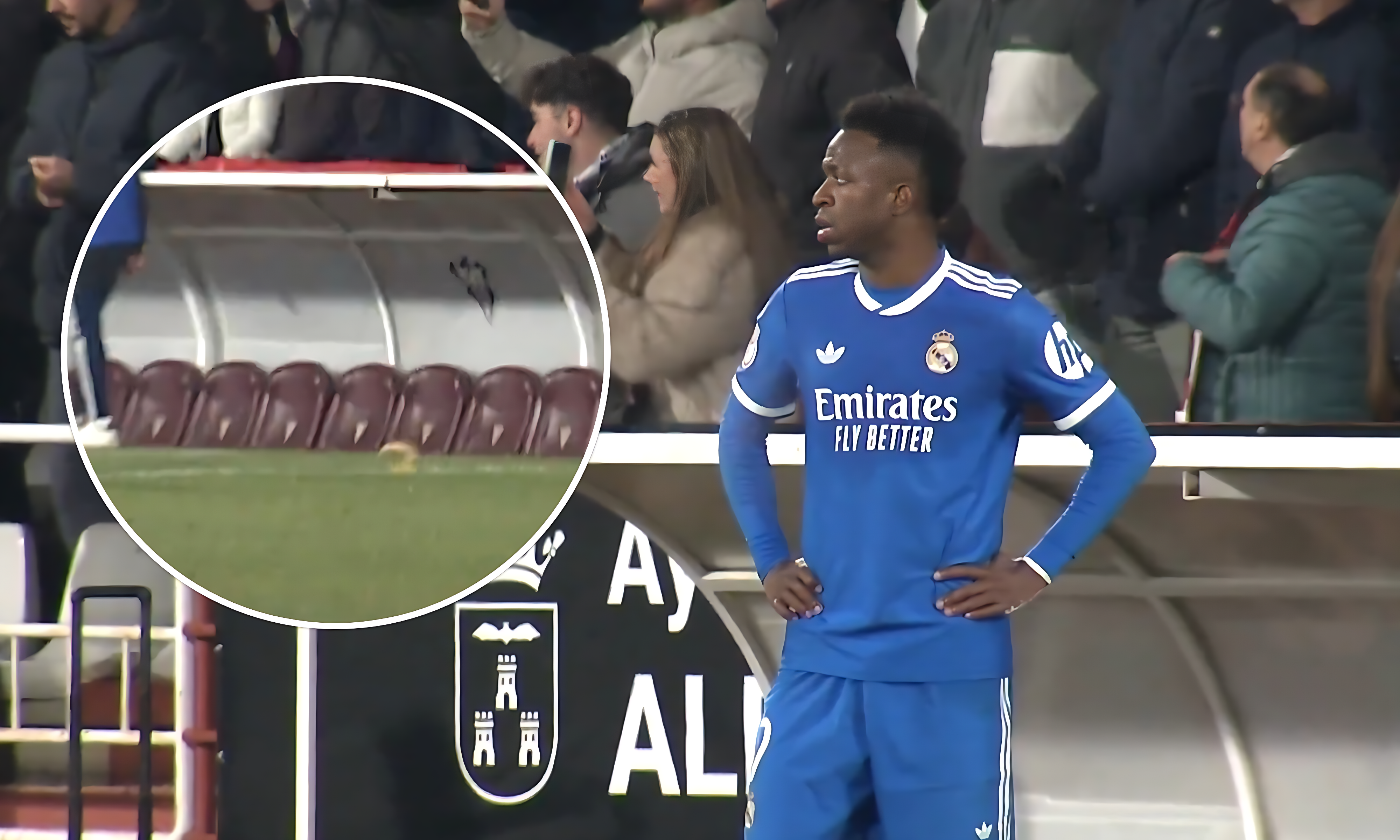 Hasta 60.000 euros de multa y 2 años sin entrar a un campo de fútbol por lanzar un plátano a Vinicius en Albacete