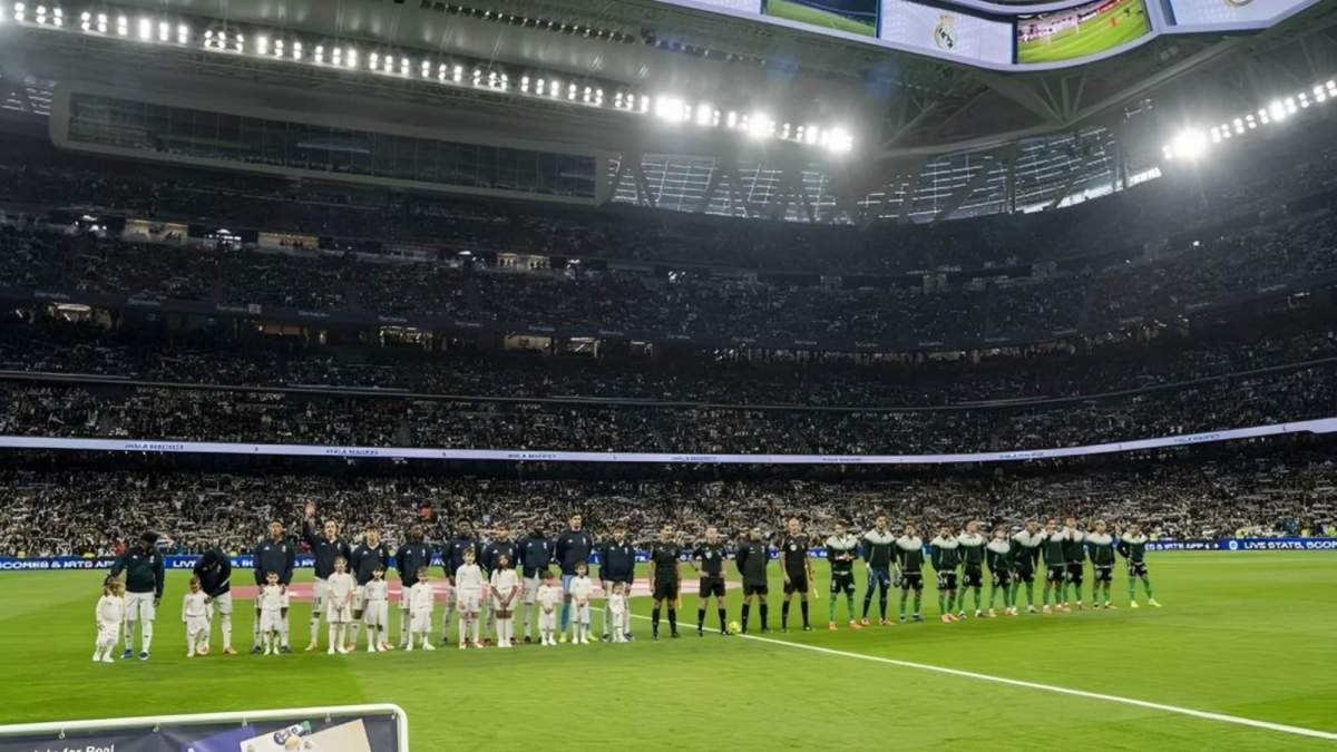 Jugadores en el Santiago Bernabéu