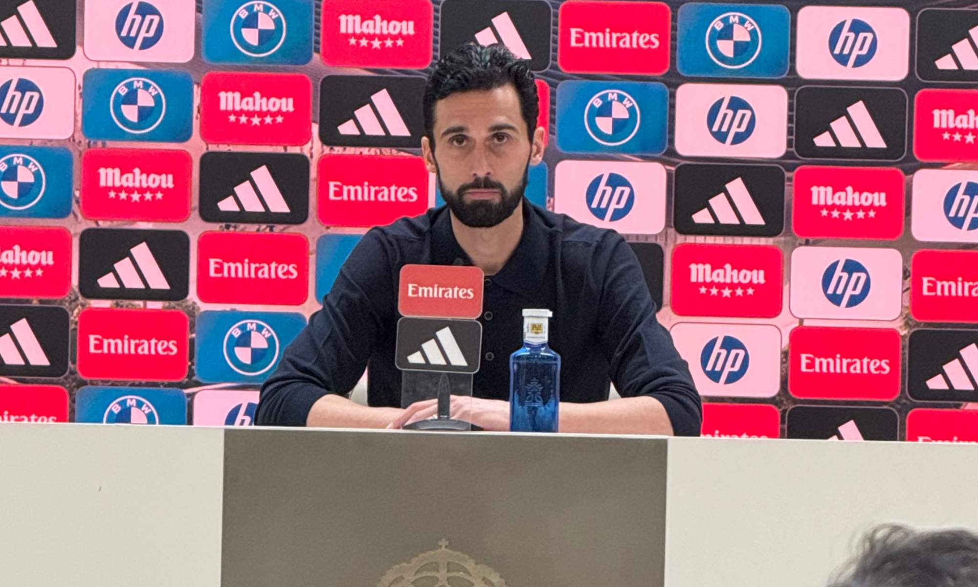 Álvaro Arbeloa, durante la rueda de prensa de esta tarde después del partido contra el Levante.