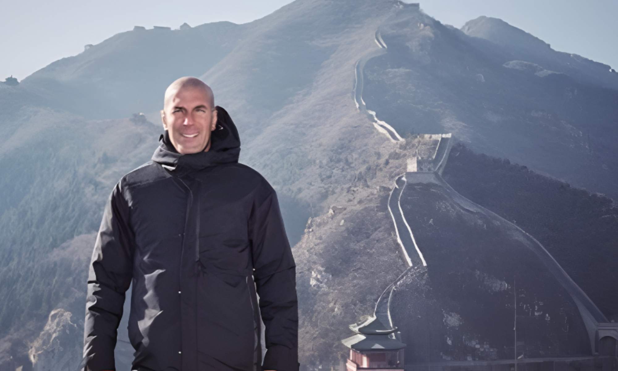 Zinedine Zidane, en la Gran Muralla China.