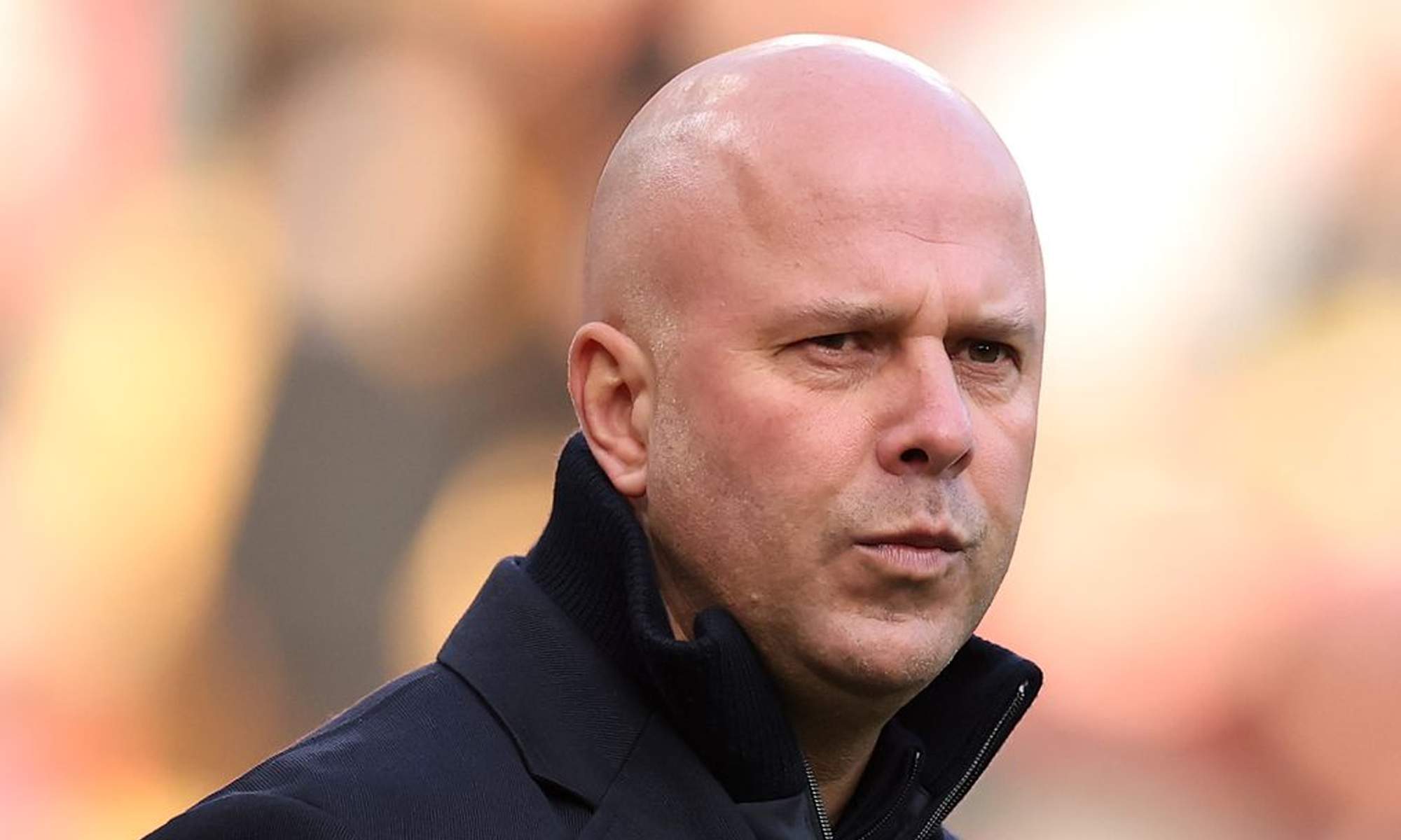 Arne Slot en un partido con el Liverpool.