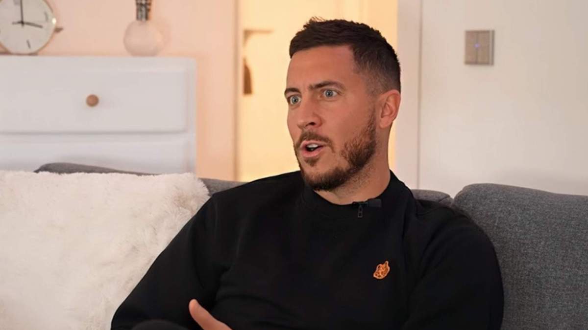 Eden Hazard, durante una entrevista mientras era futbolista del Real Madrid.