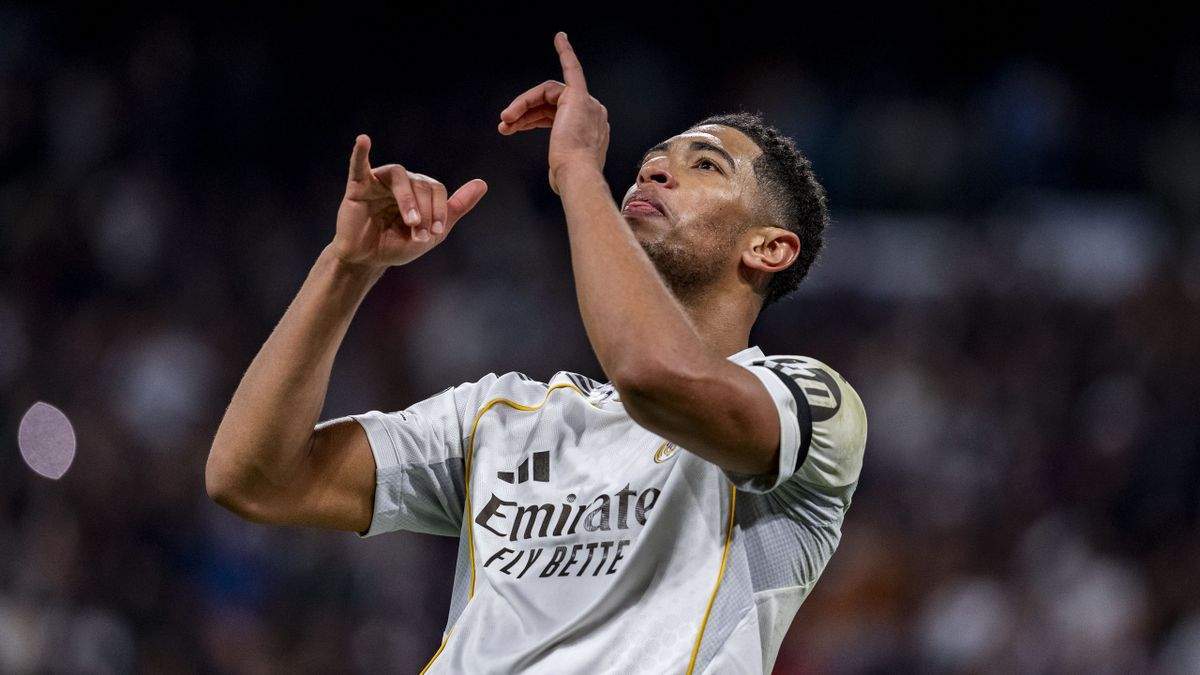 Jude Bellingham celebrando su gol contra el Mónaco.